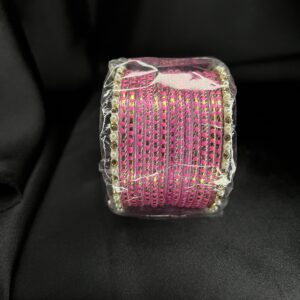 Light Pink Kanch Bangle Set, Size 2