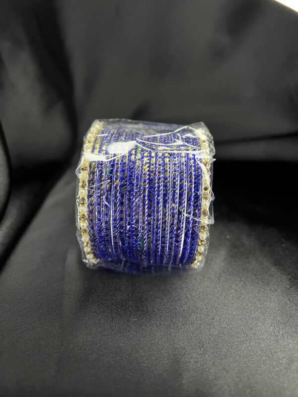 Blue kanch Bangle set, Size 2
