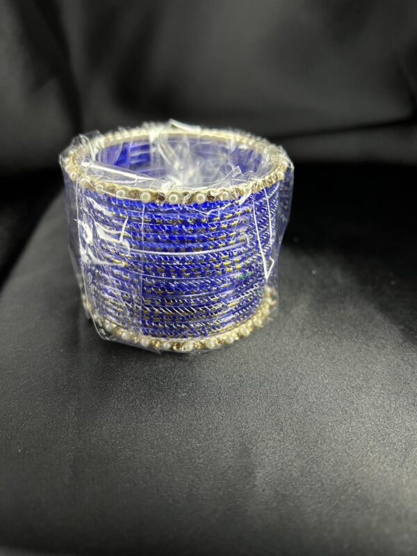 Blue kanch Bangle set, Size 2 - Image 3