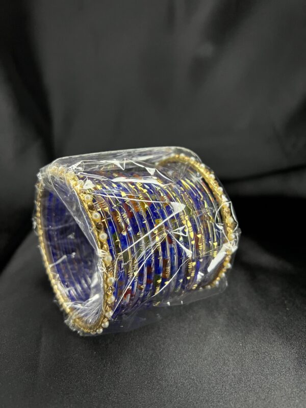 Blue Color Indian bangles set size 2.4