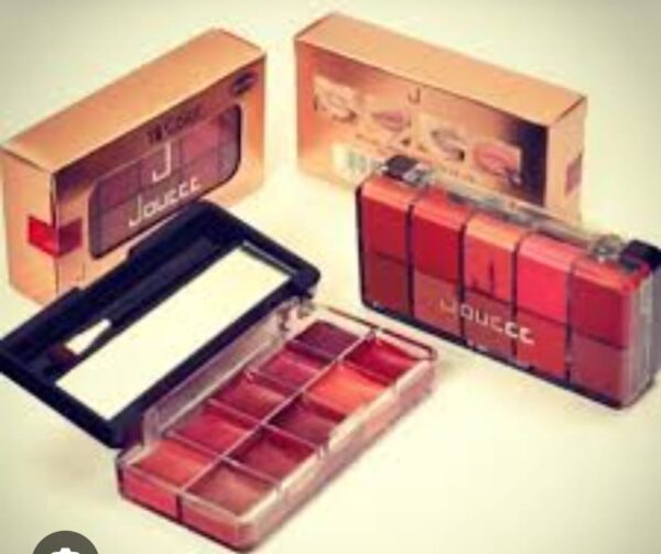 10 Shades Matte Cream Lipstick Pallet With Brush - Image 2