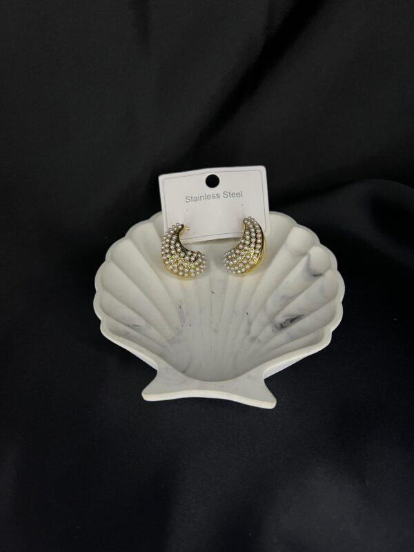 Turkish  White Pearl  Earloops  Stainless Steel