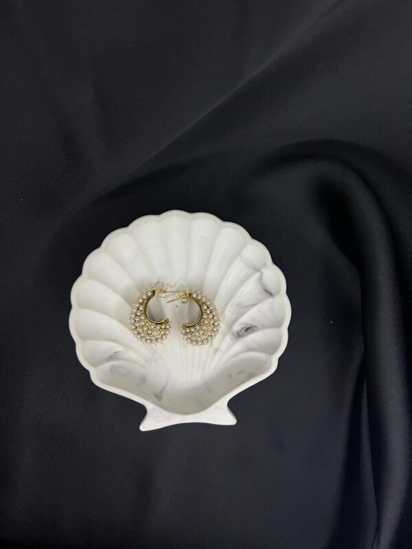 Turkish  White Pearl  Earloops  Stainless Steel - Image 2