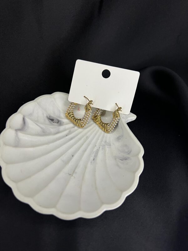 Turkish Box Stone Stainless Steel Earrings - Image 2