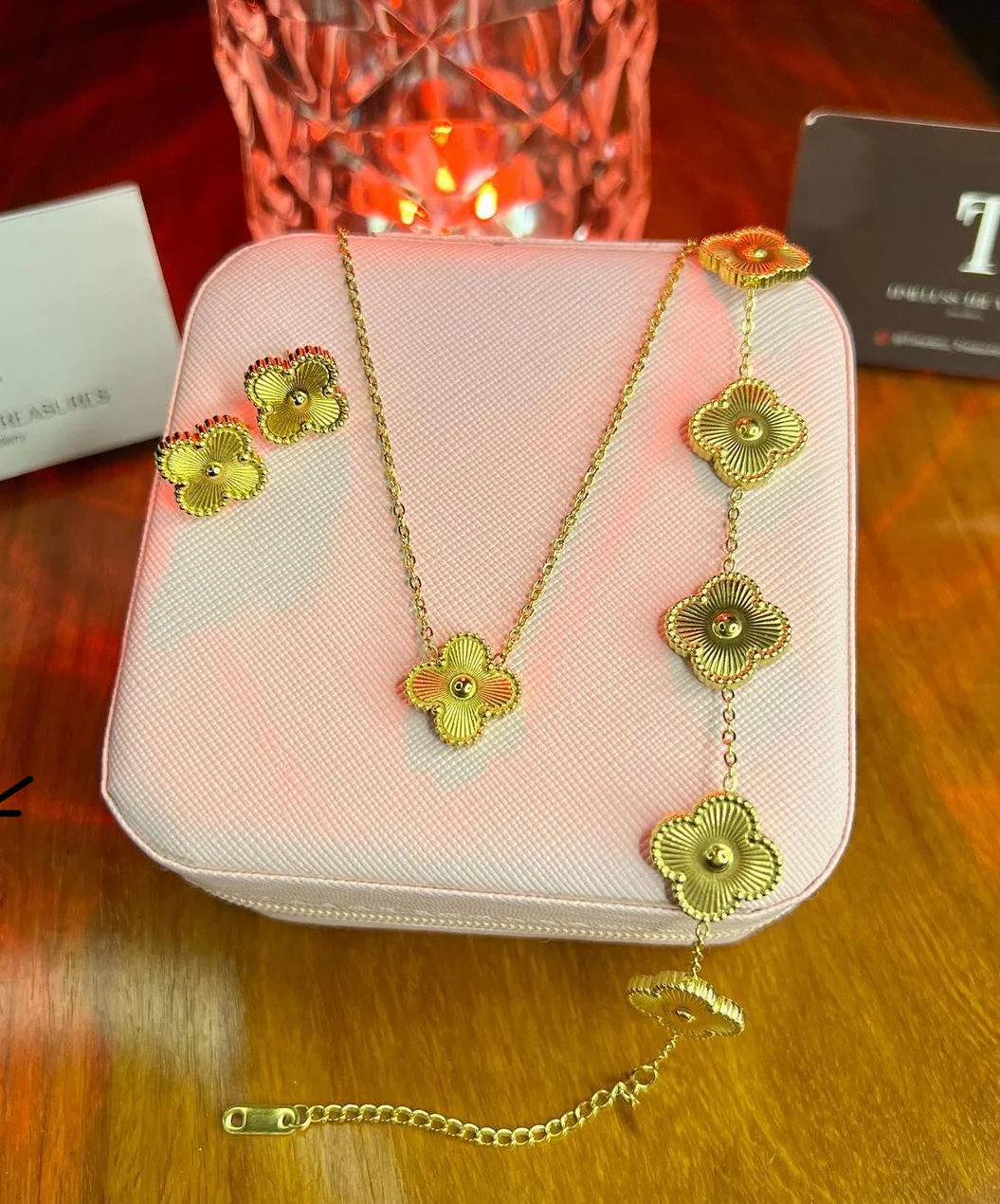 Golden Clover Combo set | luxury Jewellery | Stainless Steel| - Image 2