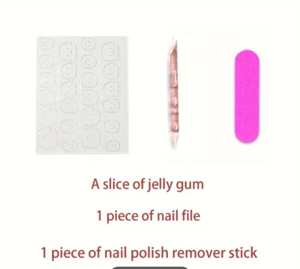 Pink Stones Fancy Press On Nails - Image 3
