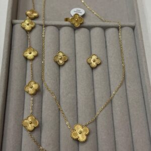 Golden Clover Combo set | luxury Jewellery | Stainless Steel|
