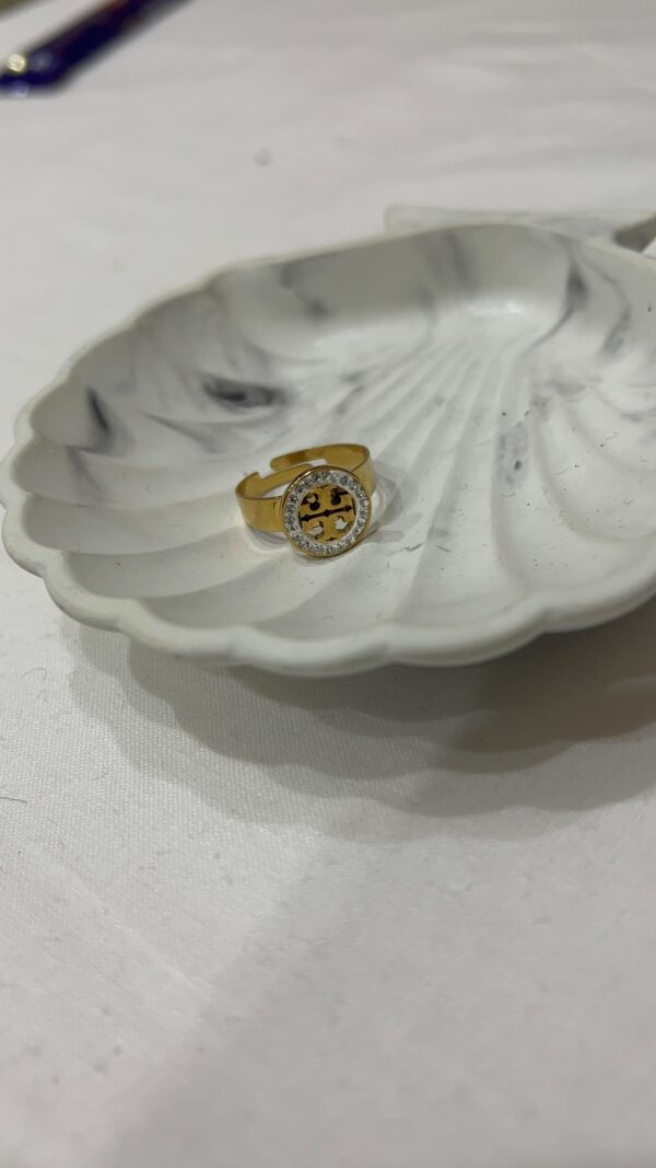 Tory Burch Stainless Steel Adjustable Ring