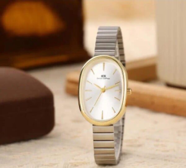 Denton unisex Minimilist Quartz watch -Oval Stainless Steel Case &Mesh Band<Durable Timepiece