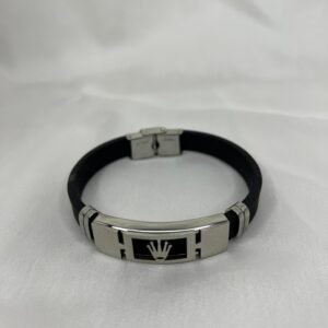Men’s Black Crown Rubber Bracelet
